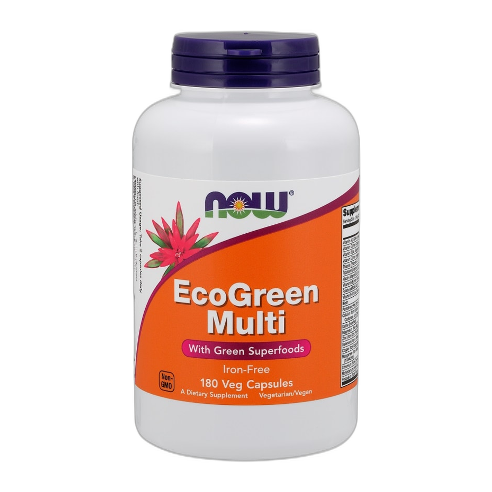 NOW Foods Green Multi, Iron Free - 180 vcaps