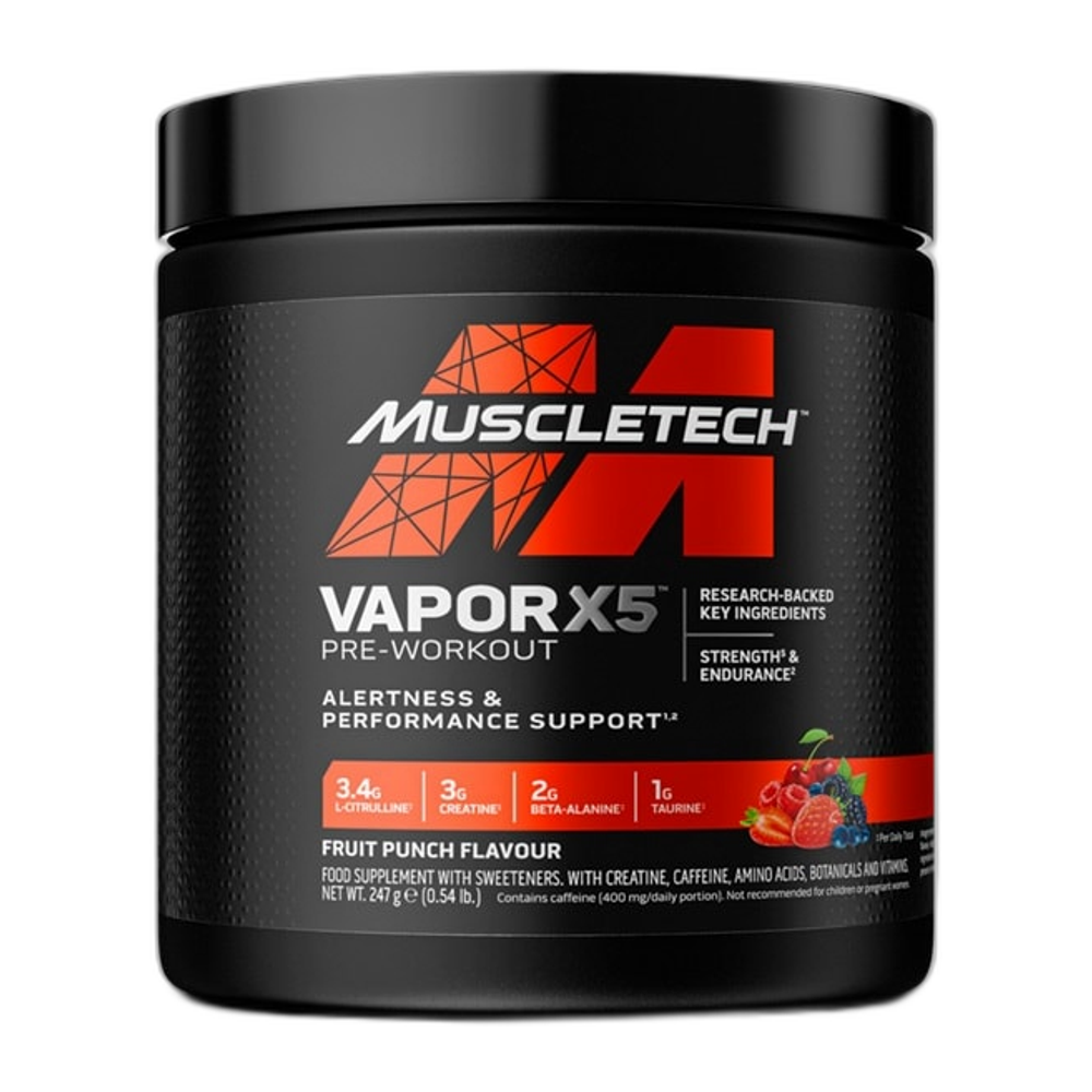 MuscleTech Vapor X5 Pre-Workout, Fruit Punch - 247g