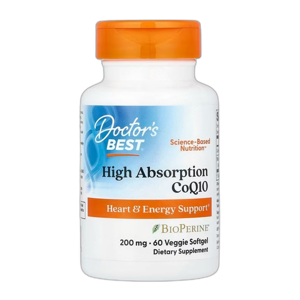 Doctor's Best High Absorption CoQ10 with BioPerine, 200mg - 60 veggie softgels