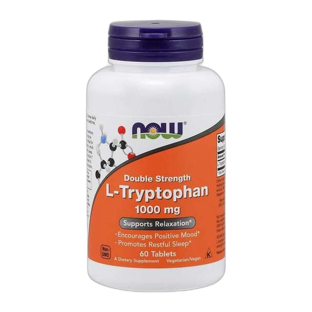 NOW Foods L-Tryptophan, 1000mg Double Strength - 60 tabs