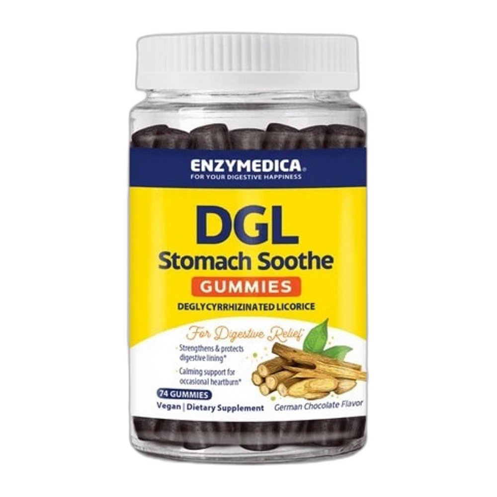 Enzymedica DGL Stomach Soothe Gummies, German Chocolate - 74 gummies