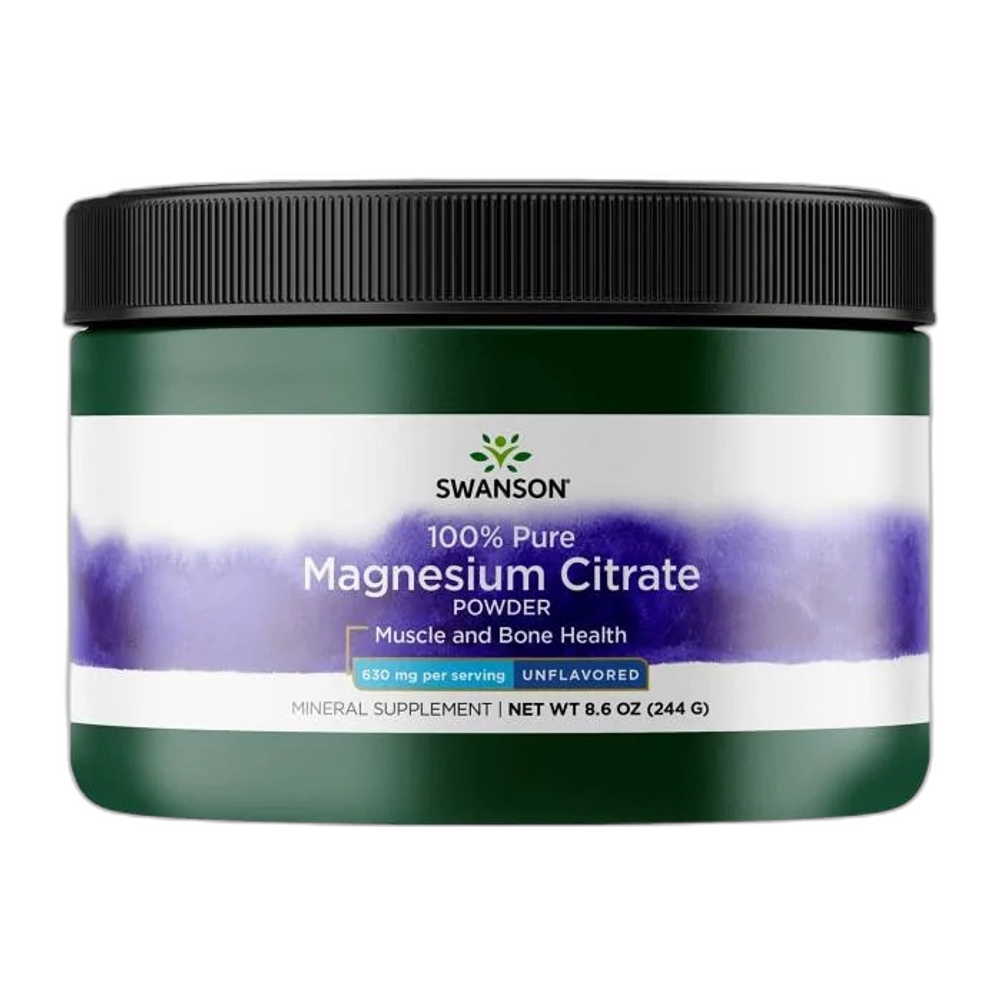 Swanson Magnesium Citrate, Powder 630mg - 244g