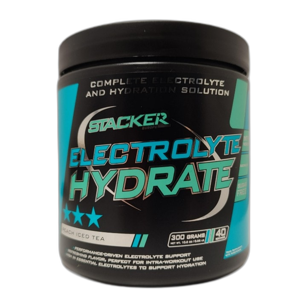 Stacker2 Europe Electrolyte Hydrate, Peach Iced Tea - 300g
