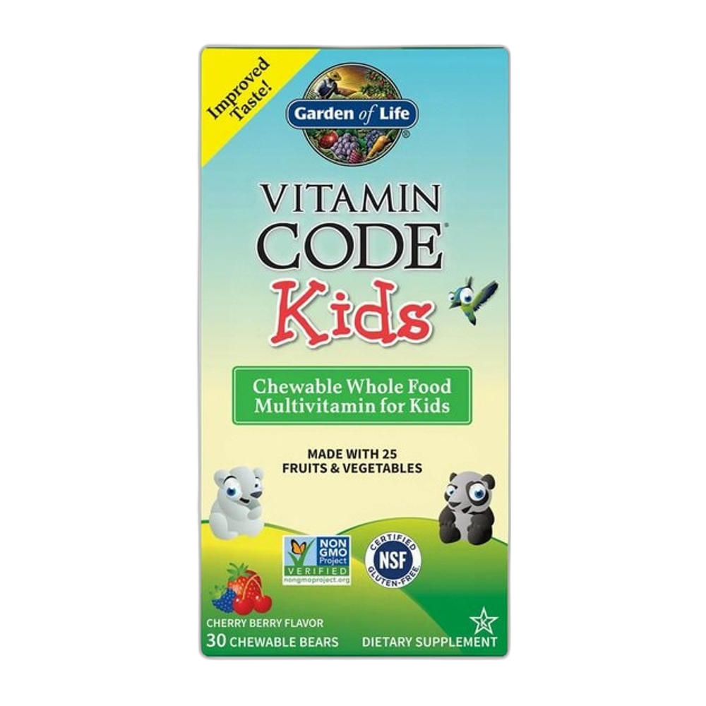 Garden of Life Vitamin Code Kids (Chewable Whole Food Multivitamin For Kids), Cherry Berry - 30 chewable bears