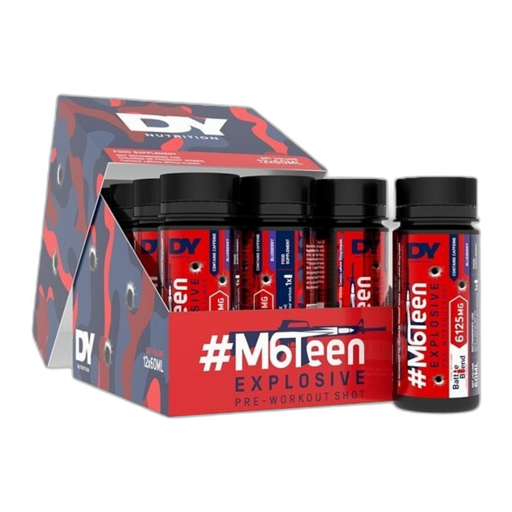 Dorian Yates #M6Teen Explosive Pre-Workout Shot, Blueberry - 12 x 60ml.