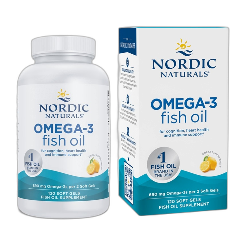 Nordic Naturals Omega-3, 690mg Lemon - 120 softgels
