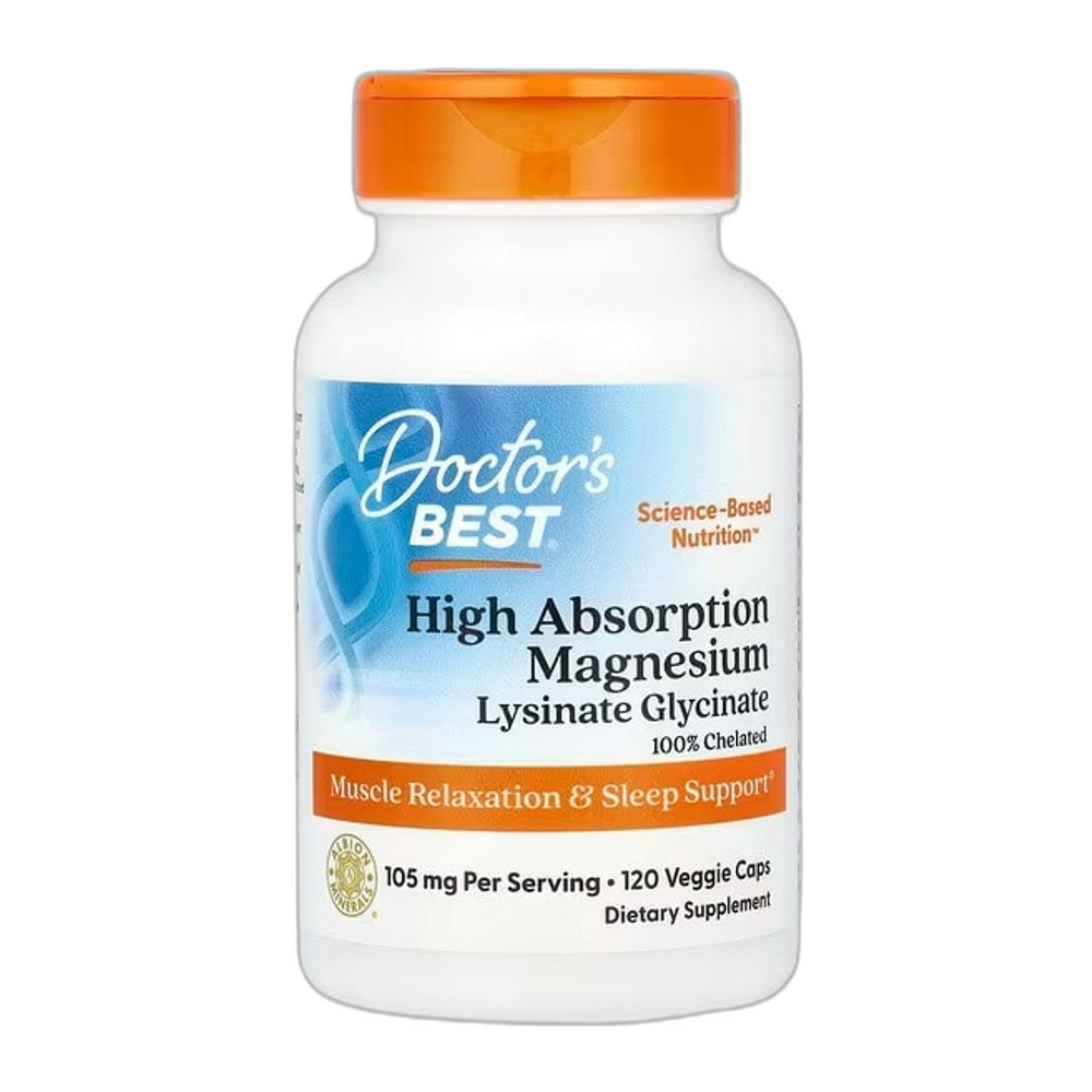 Doctor's Best High Absorption Magnesium, 105mg - 120 vcaps