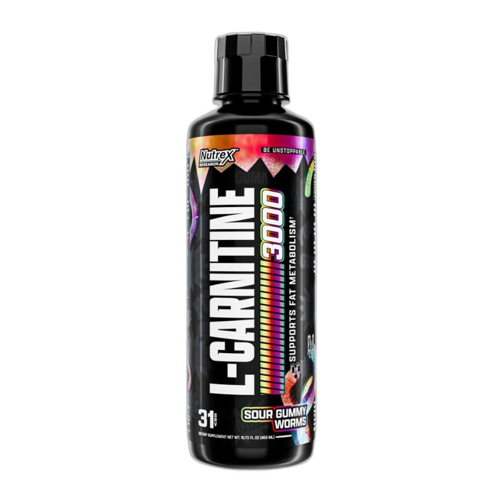 Nutrex L-Carnitine 3000, Sour Gummy Worms - 465 ml.