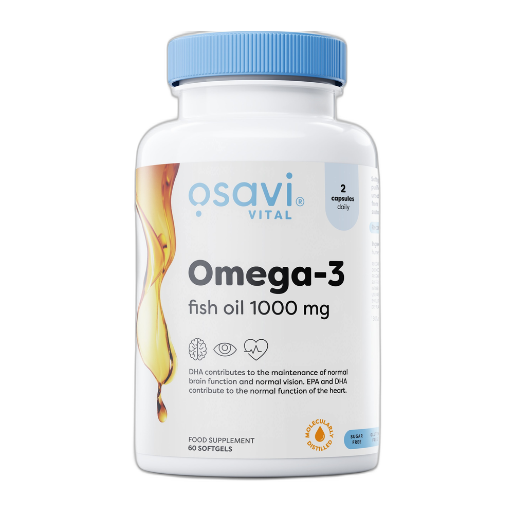Osavi Omega-3 Fish Oil Molecularly Distilled, 1000mg - 60 softgels