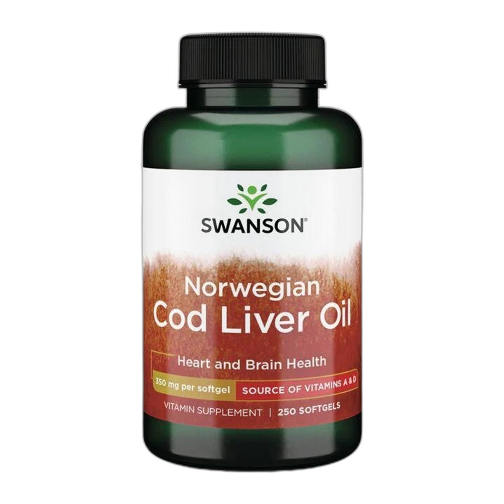 Swanson Cod Liver Oil, 350mg - 250 softgels