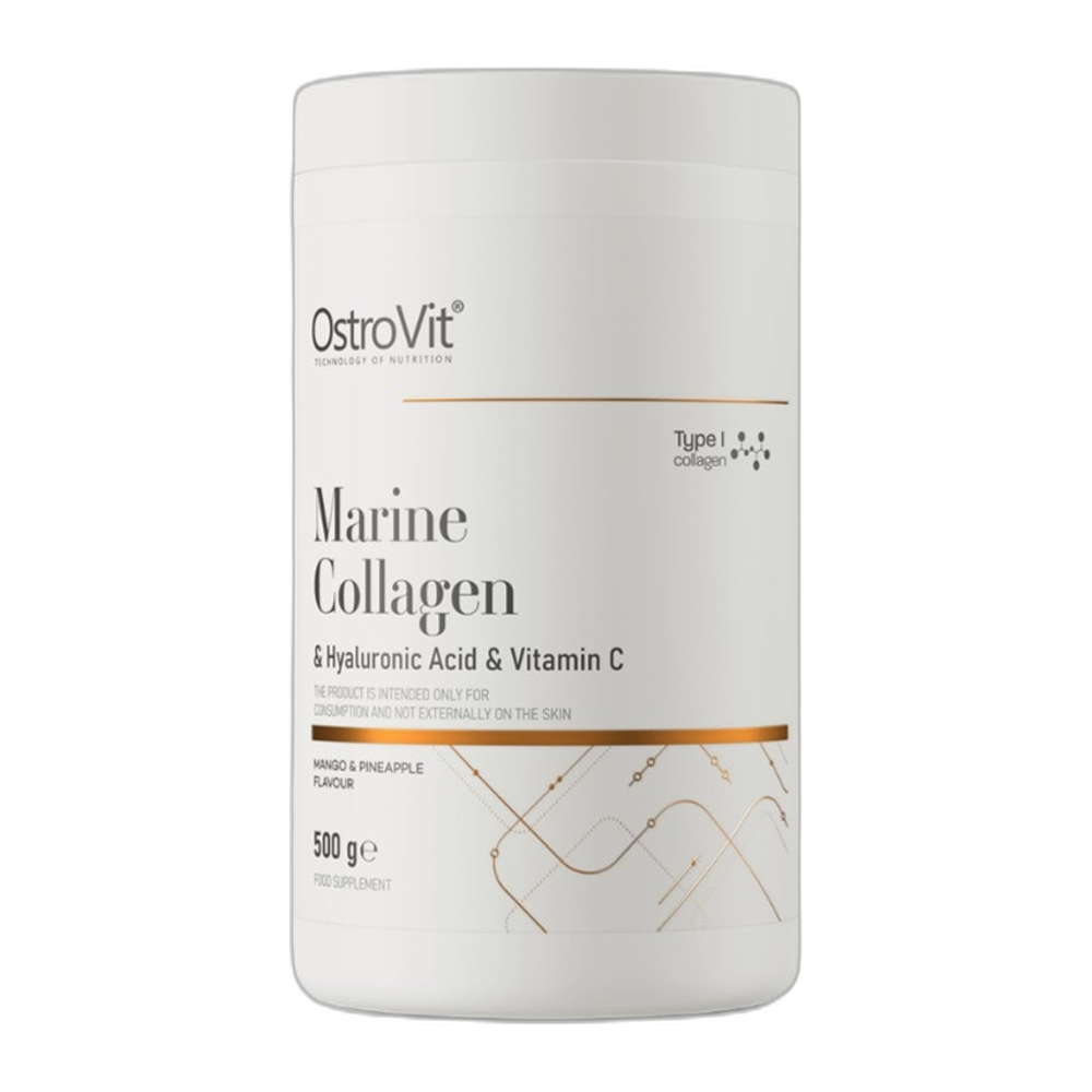 OstroVit Marine Collagen & Hyaluronic Acid & Vitamin C, Mango & Pineapple - 500g
