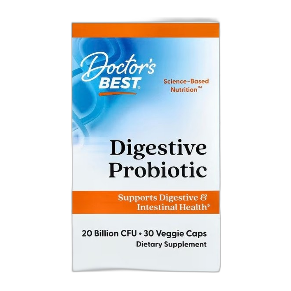 Doctor's Best Digestive Probiotic, 20 Billion CFU - 30 vcaps