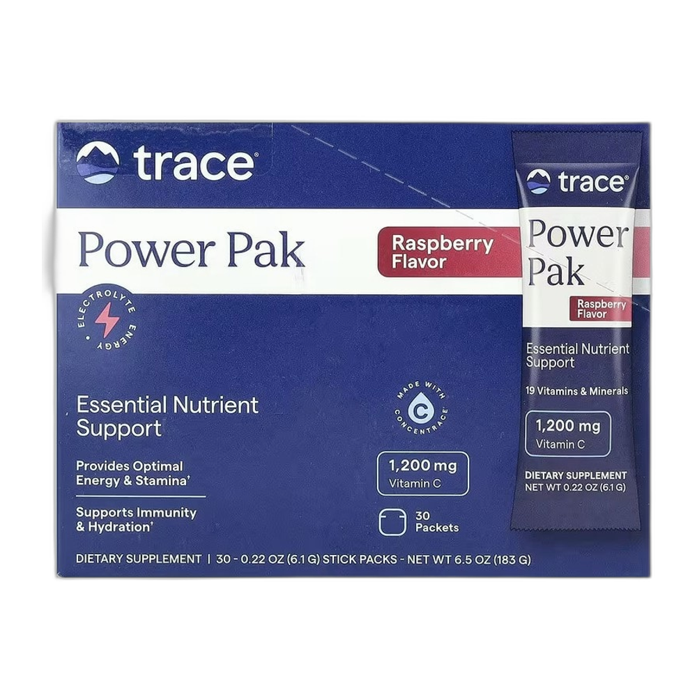 Trace Minerals Power Pak, Raspberry - 30 packets