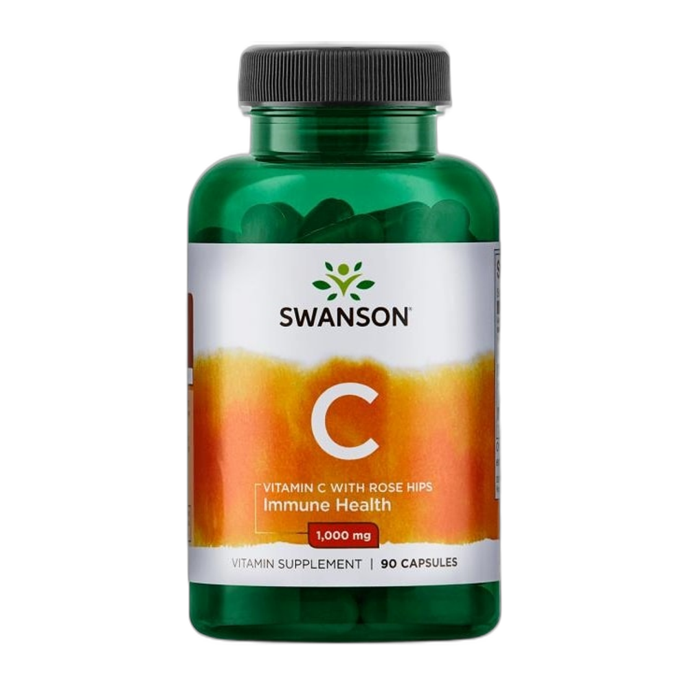 Swanson Vitamin C with Rose Hips Extract, 1000mg - 90 caps