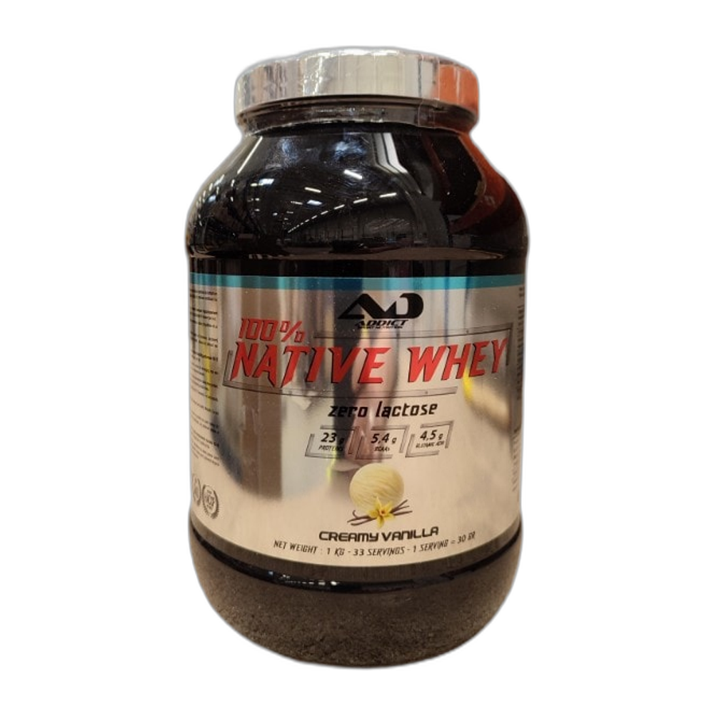Addict Sport Nutrition 100% Native Whey Zero Lactose, Creamy Vanilla - 1000g