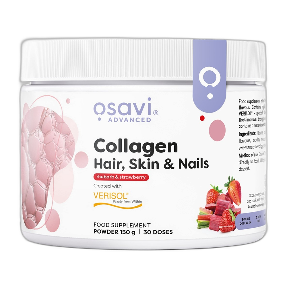 Osavi Collagen Peptides (Hair Skin & Nails), Rhubarb & Strawberry - 150g