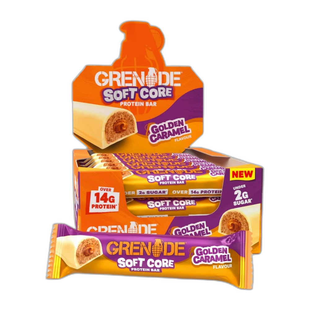 Grenade Soft Core Protein Bars, Golden Caramel - 12 x 50g