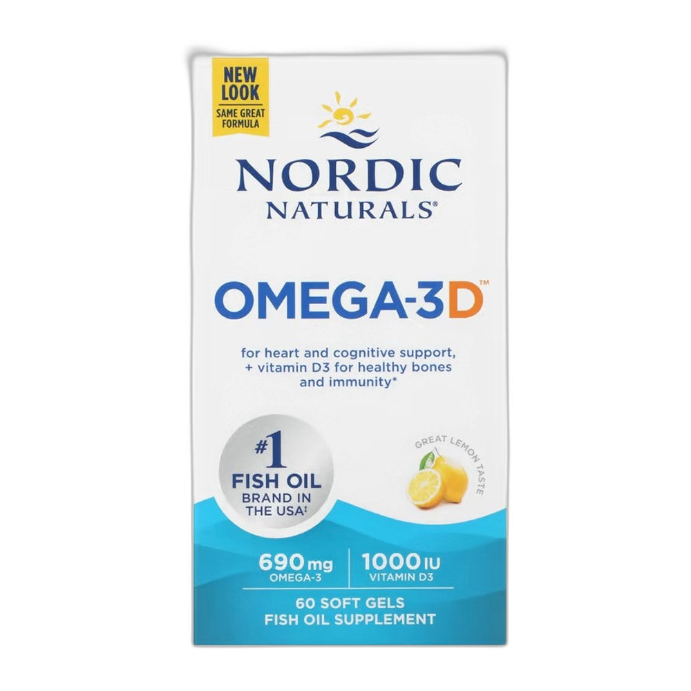 Nordic Naturals Omega-3D, 690mg Lemon - 60 softgels