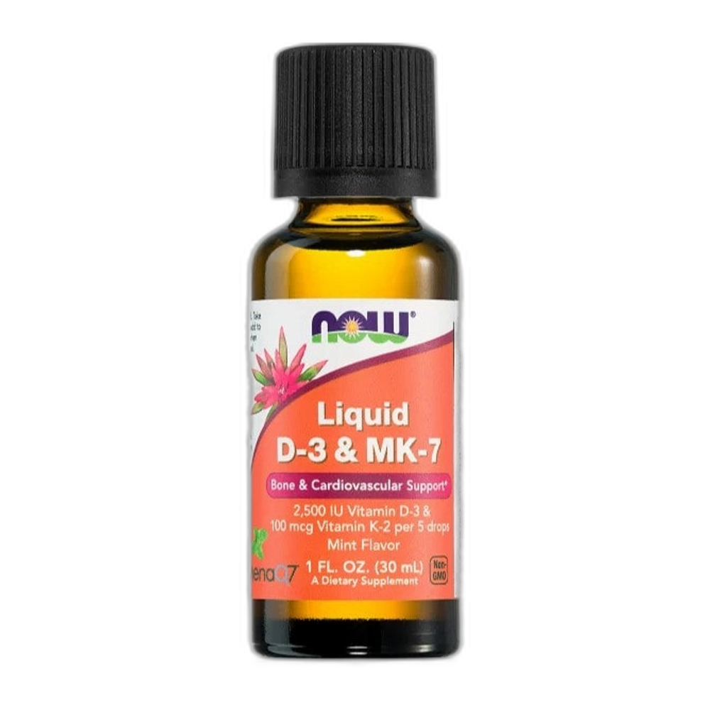 NOW Foods Liquid D-3 & MK-7, Mint - 30 ml.