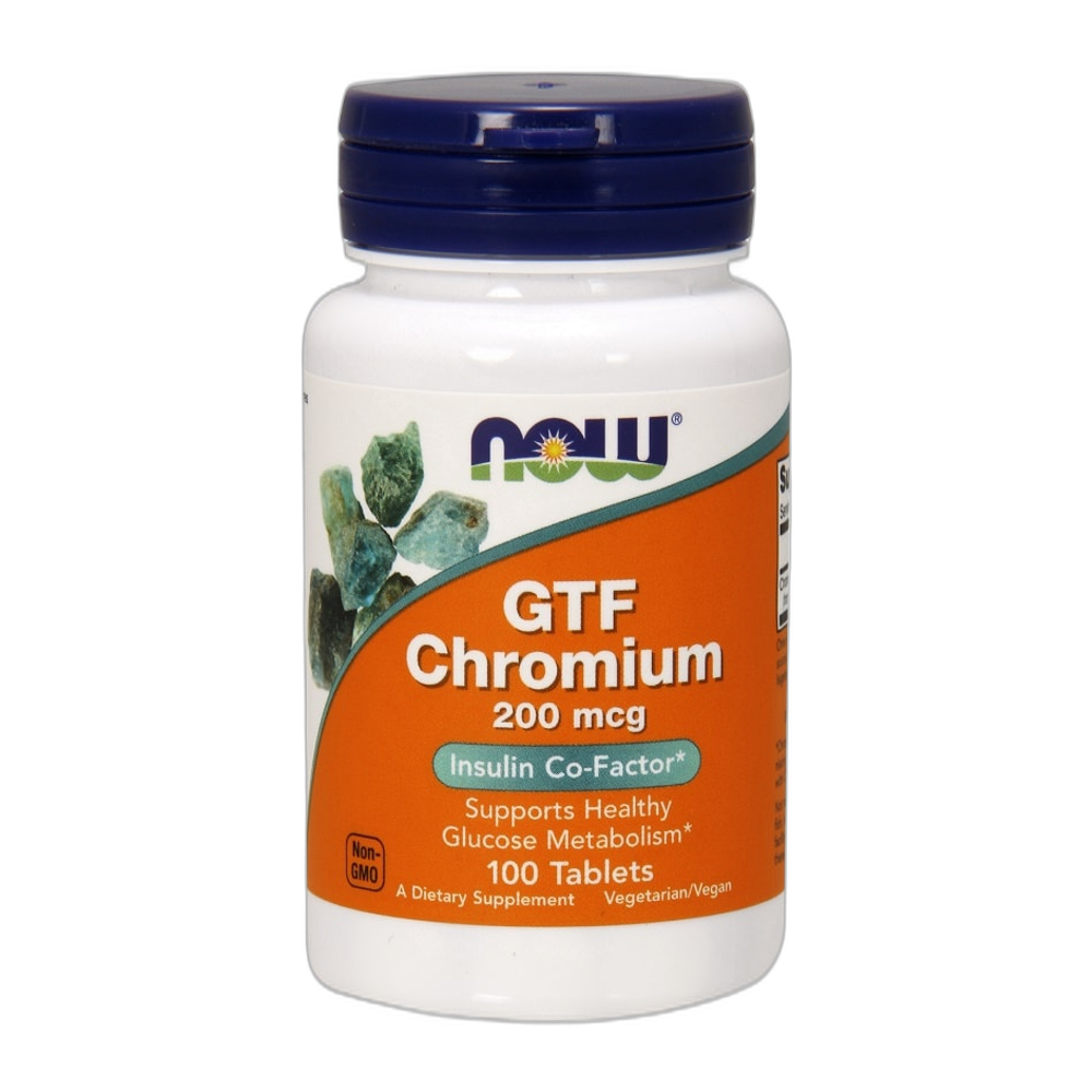 NOW Foods GTF Chromium, 200mcg - 100 tablets