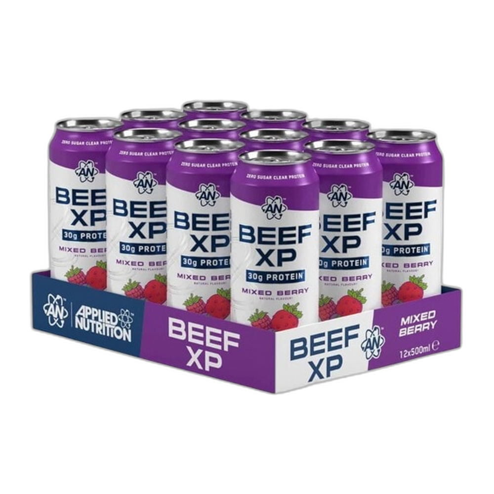 Applied Nutrition Beef XP Cans, Mixed Berry - 12 x 500 ml.