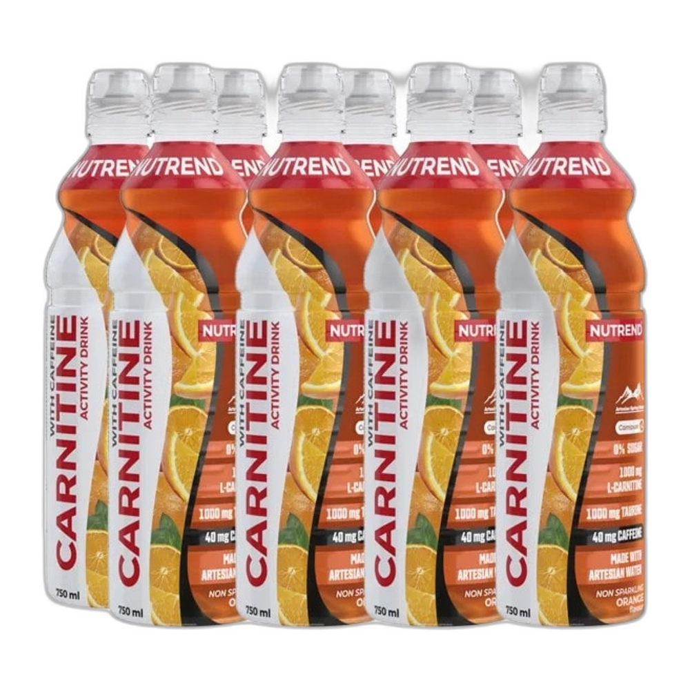 Nutrend Carnitine Activity Drink with Caffeine, Non Sparkling Orange - 8 x 750 ml.
