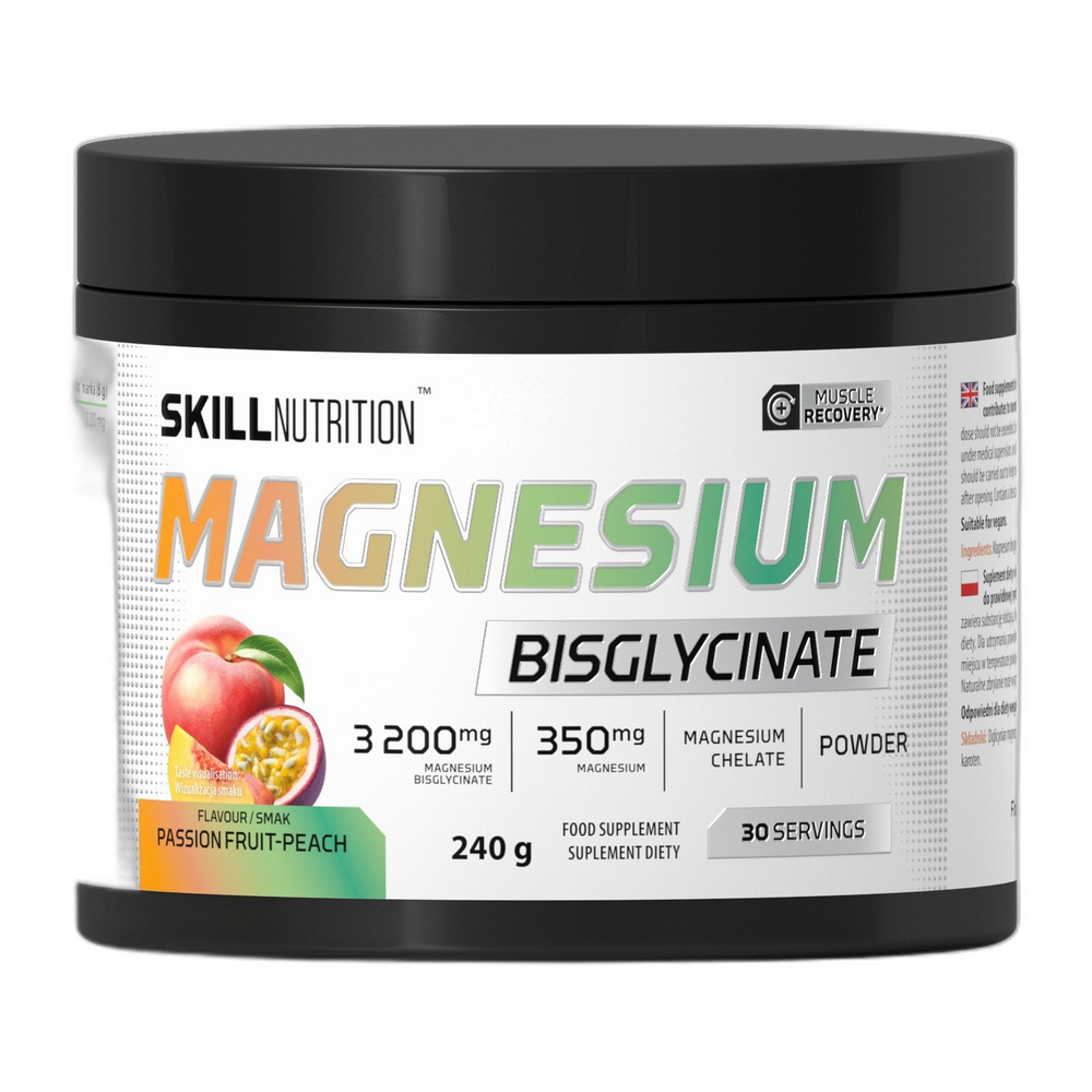 Skill Nutrition Magnesium Bisglycinate Powder, Passion Fruit-Peach - 240g