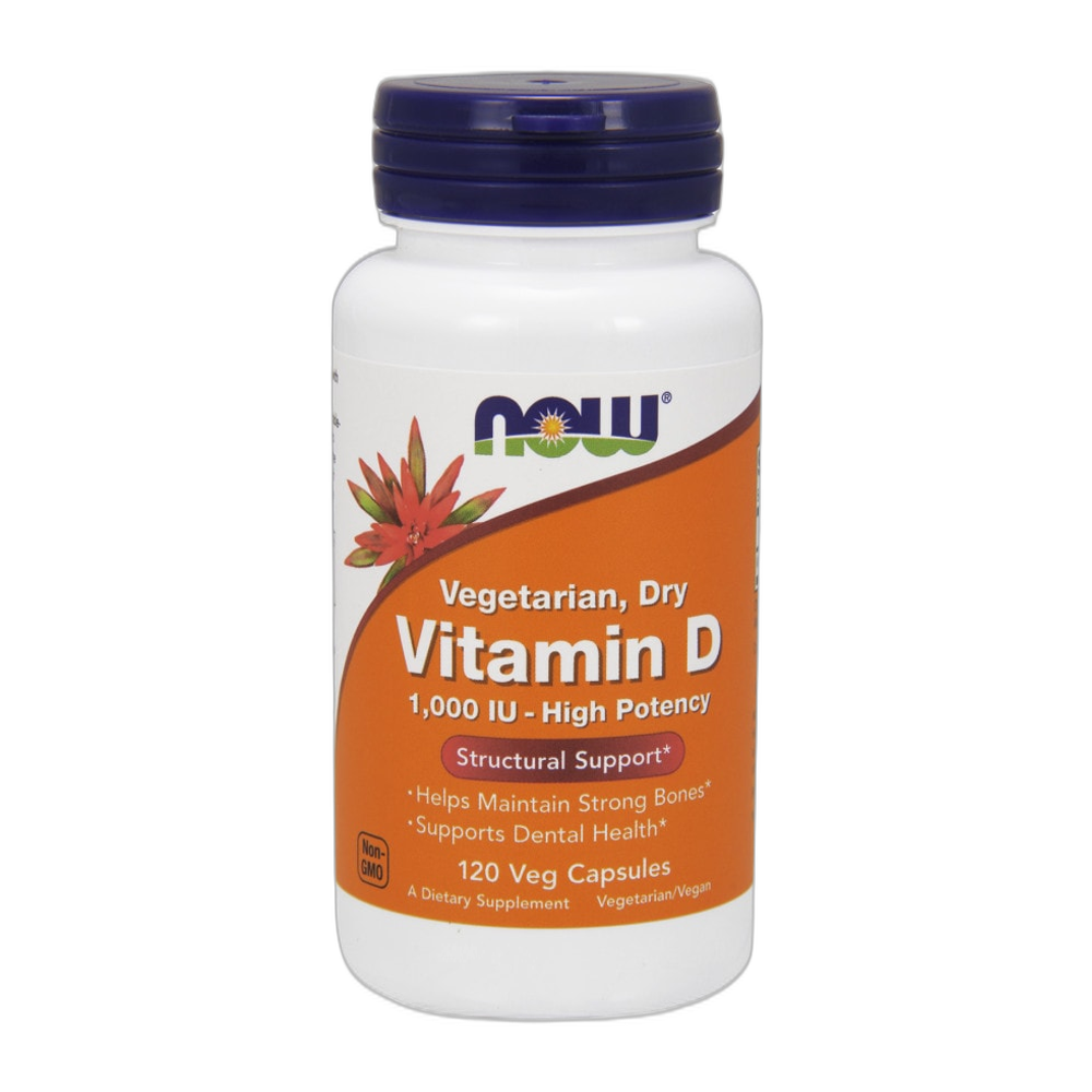NOW Foods Vitamin D, 1000 IU Vegetarian - Dry - 120 vcaps