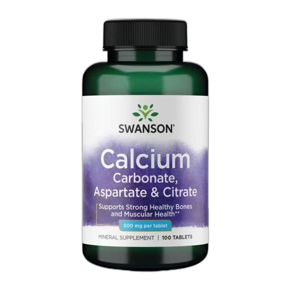 Swanson Calcium Carbonate, Aspartate & Citrate, 500mg - 100 tablets