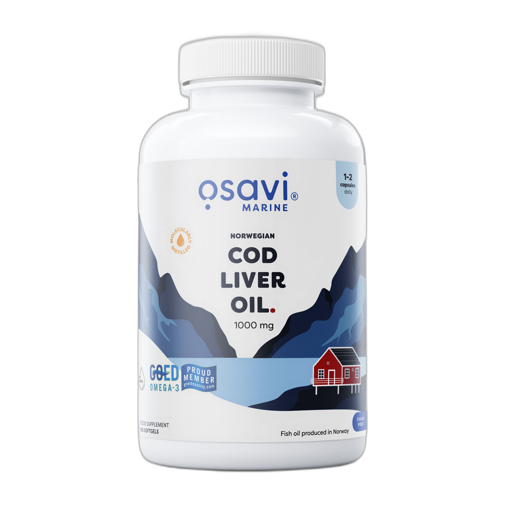 Osavi Norwegian Cod Liver Oil Softgels, 1000mg (Lemon) - 180 softgels