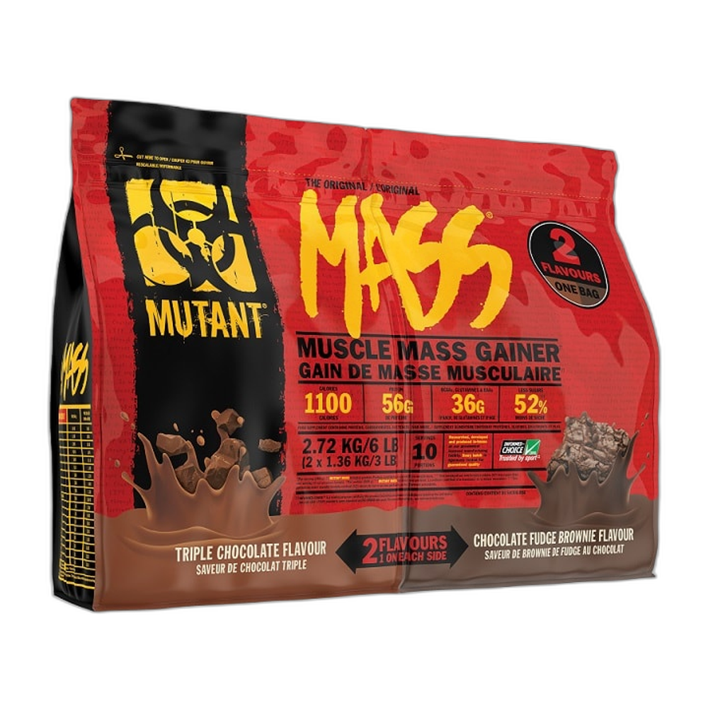 Mutant Mass 2 Flavours, Triple Chocolate & Chocolate Fudge Brownie - 2720g