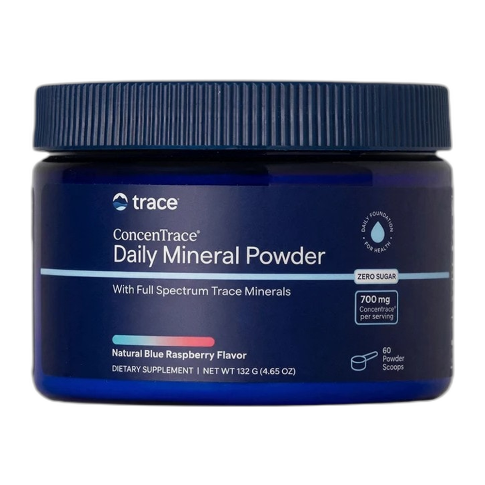 Trace Minerals ConcenTrace Daily Mineral Powder, Natural Blue Raspberry - 132g