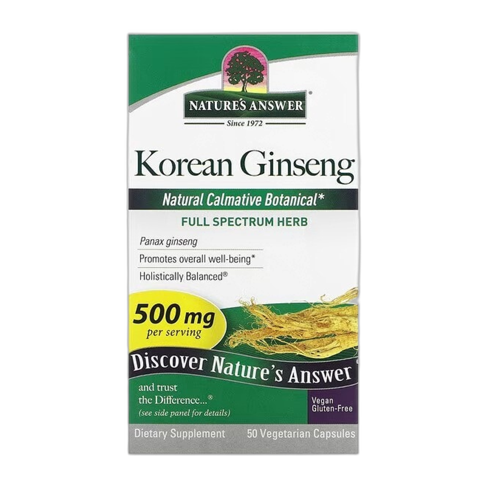 Nature's Answer Korean Ginseng, 500mg - 50 vcaps