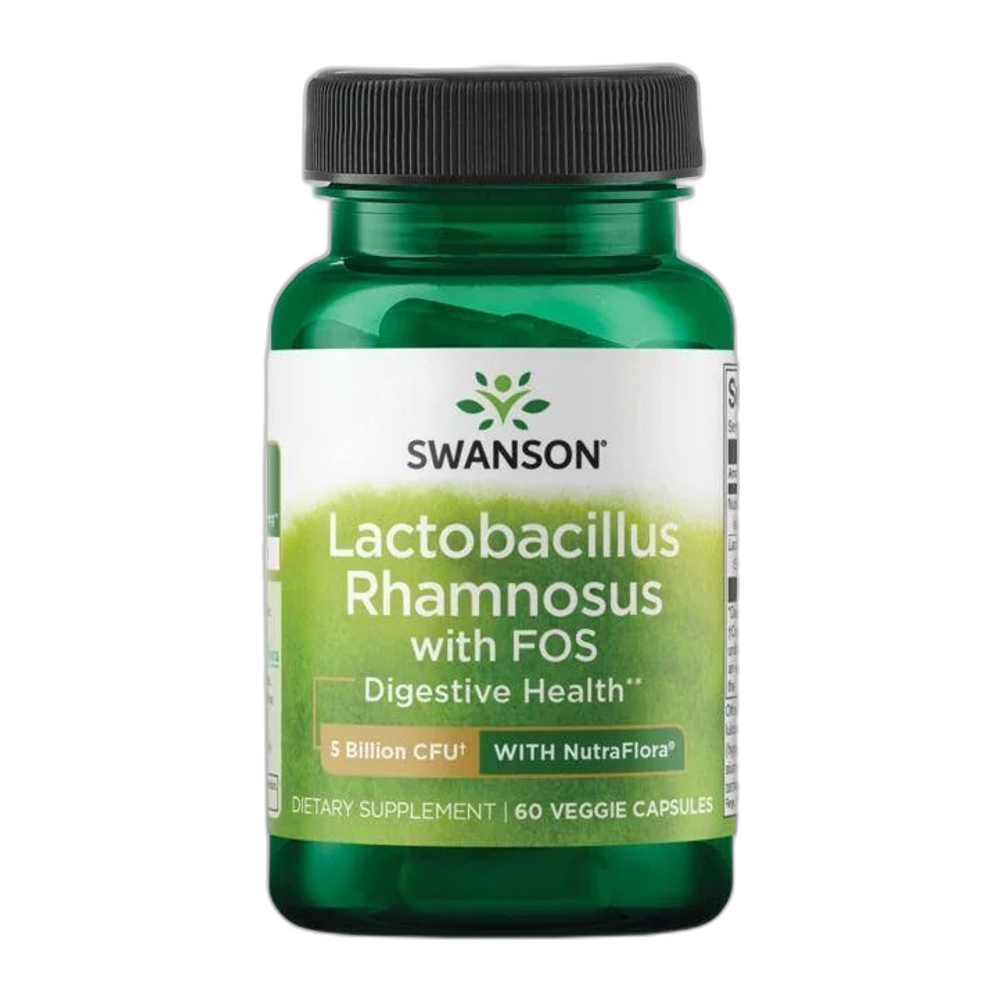 Swanson Lactobacillus Rhamnosus with FOS, 5 Billion CFU - 60 vcaps