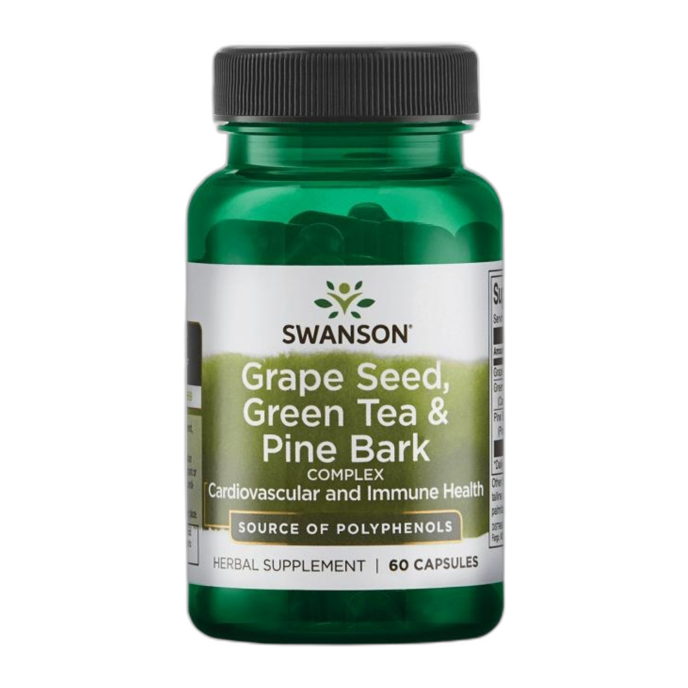 Swanson Grape Seed, Green Tea & Pine Bark Complex - 60 caps