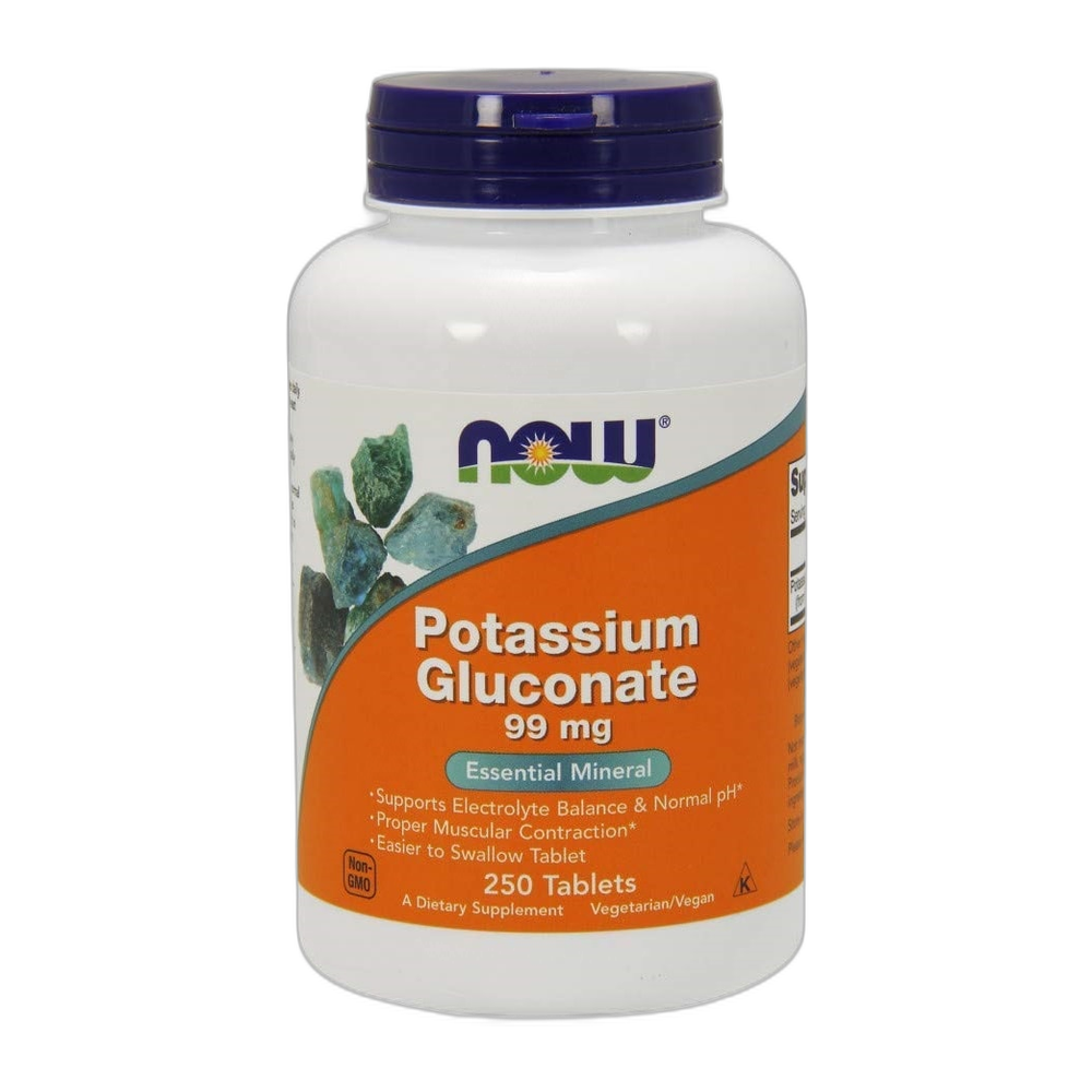 NOW Foods Potassium Gluconate, 99mg - 250 tablets