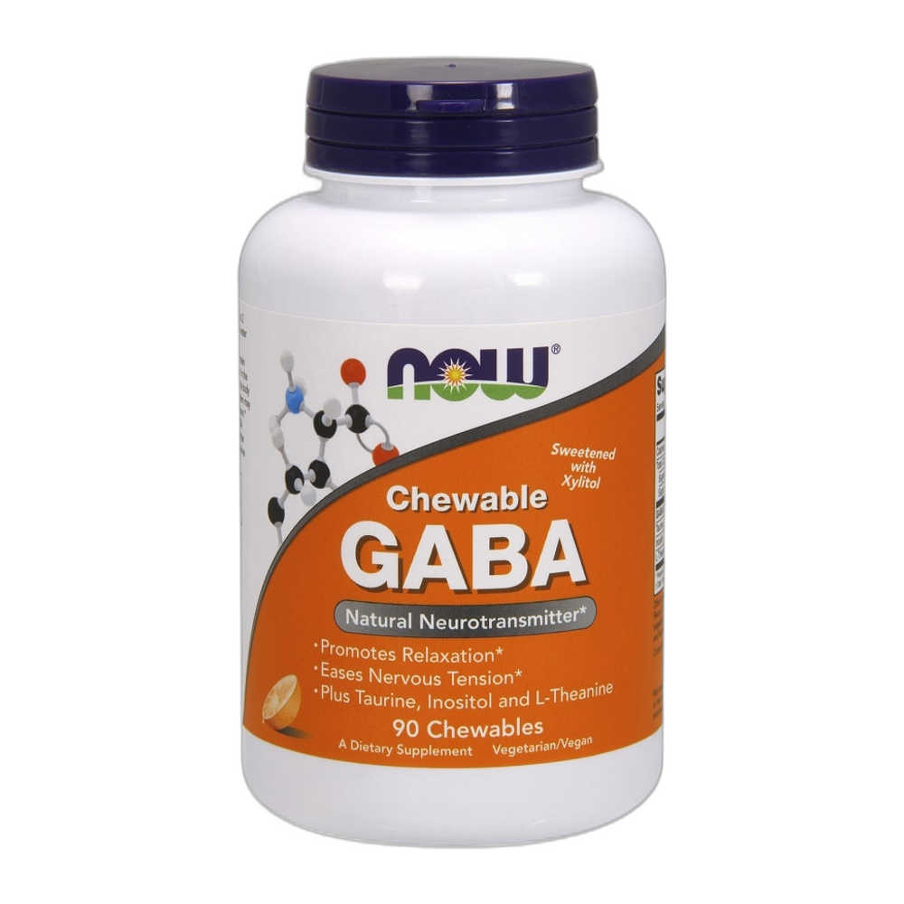 NOW Foods GABA Chewable with Taurine, Inositol and L-Theanine - 90 chewables