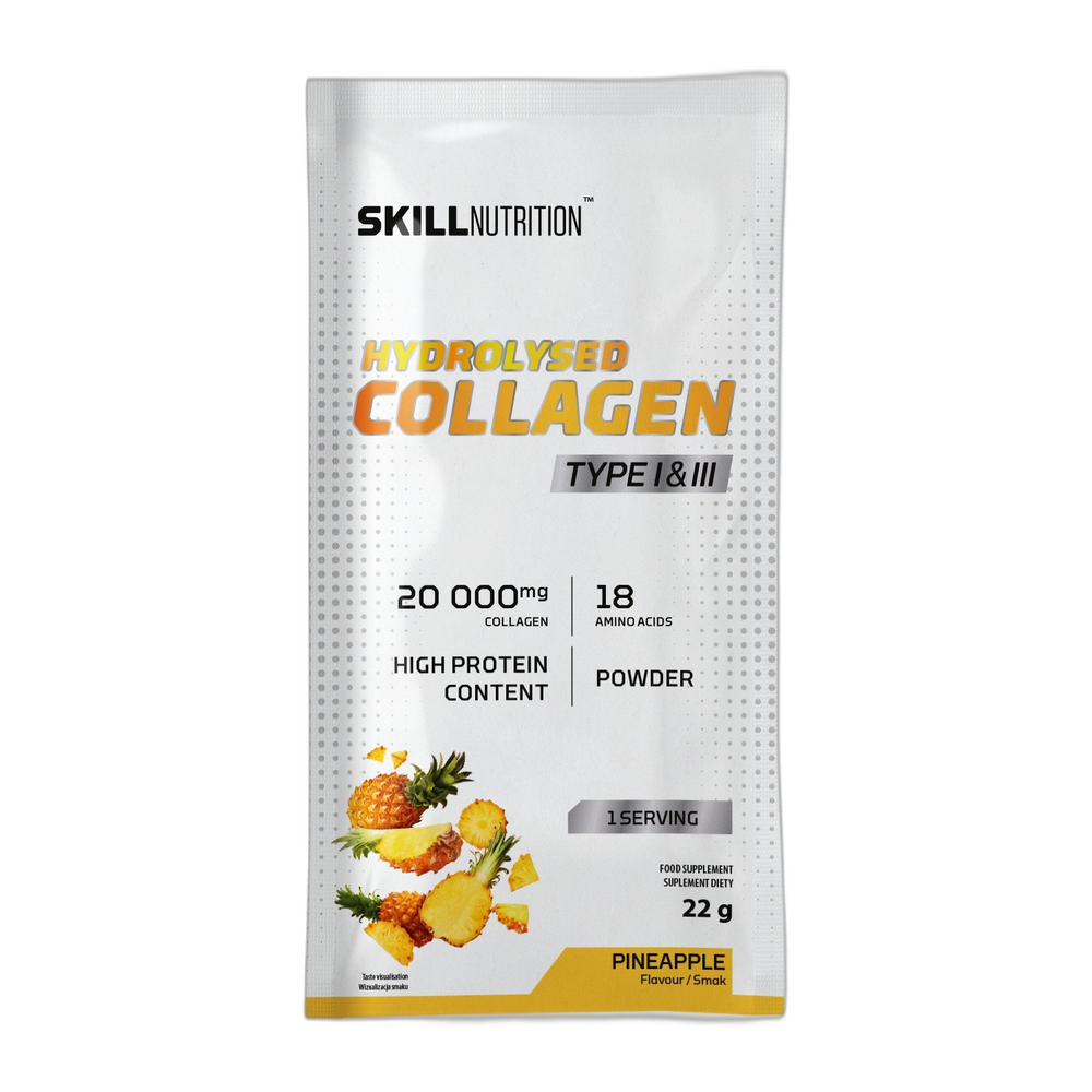 Skill Nutrition Hydrolysed Collagen Type I & III, Pineapple - 22g (1 serving)