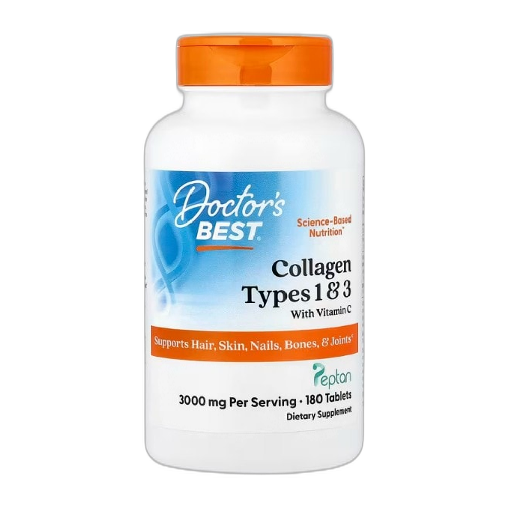 Doctor's Best Collagen Types 1 and 3 with Peptan and Vitamin C, 3000mg - 180 tabs