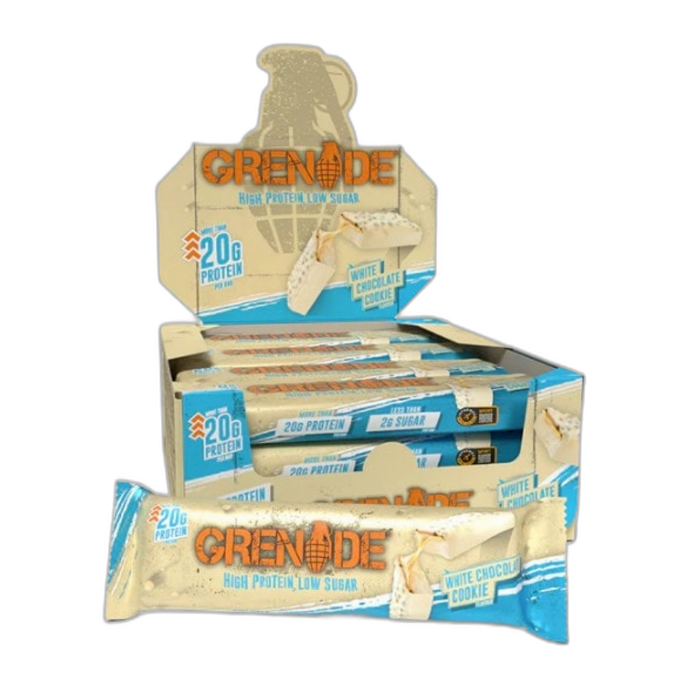 Grenade Protein Bars, White Chocolate Cookie - 12 x 60g