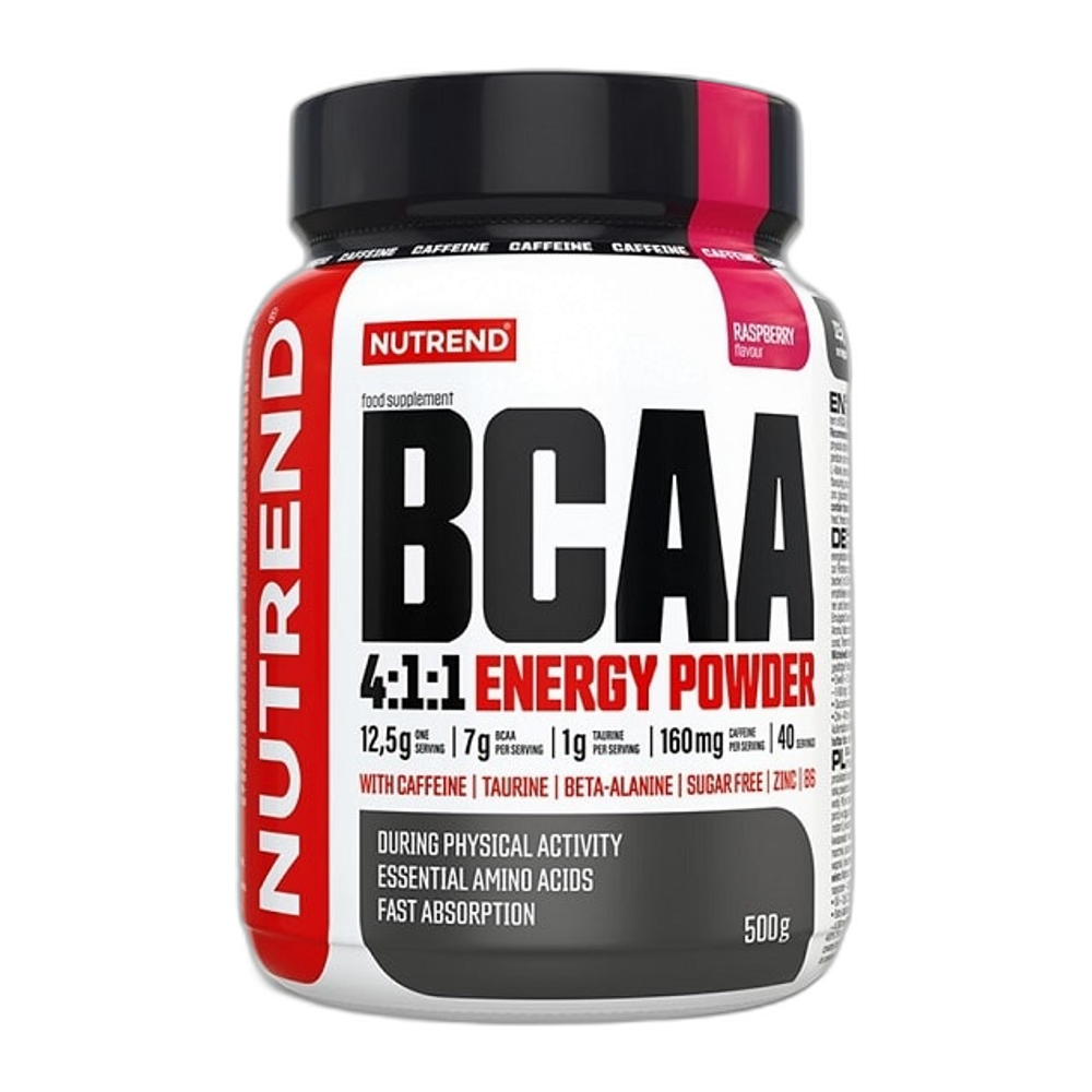 Nutrend BCAA 4:1:1 Energy Powder, Raspberry - 500g