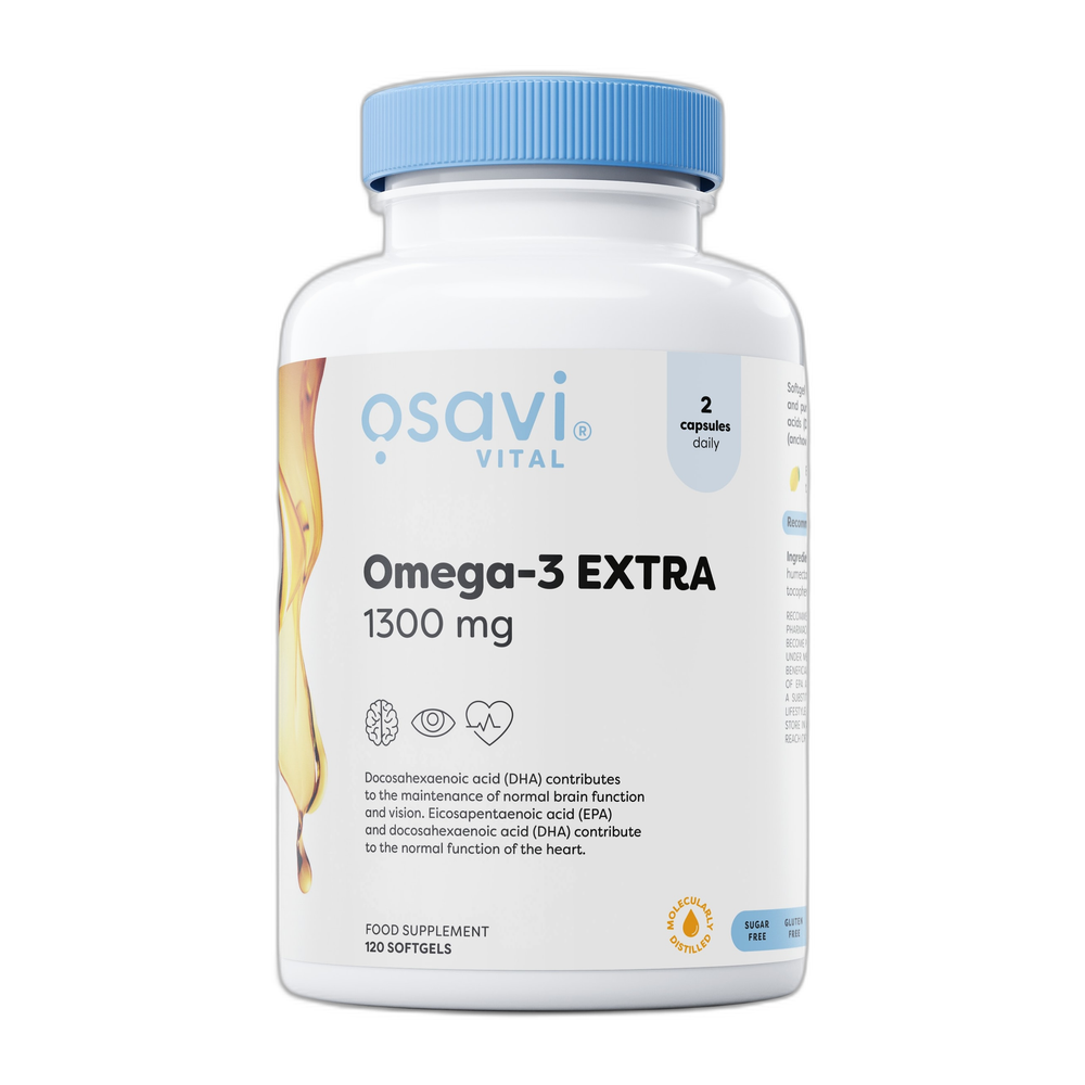 Osavi Omega-3 Extra Molecularly Distilled, 1300mg (Lemon) - 120 softgels