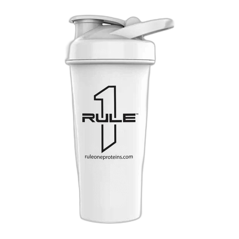 Rule One R1 Outlined Logo Shaker Cup, White - 600 ml.