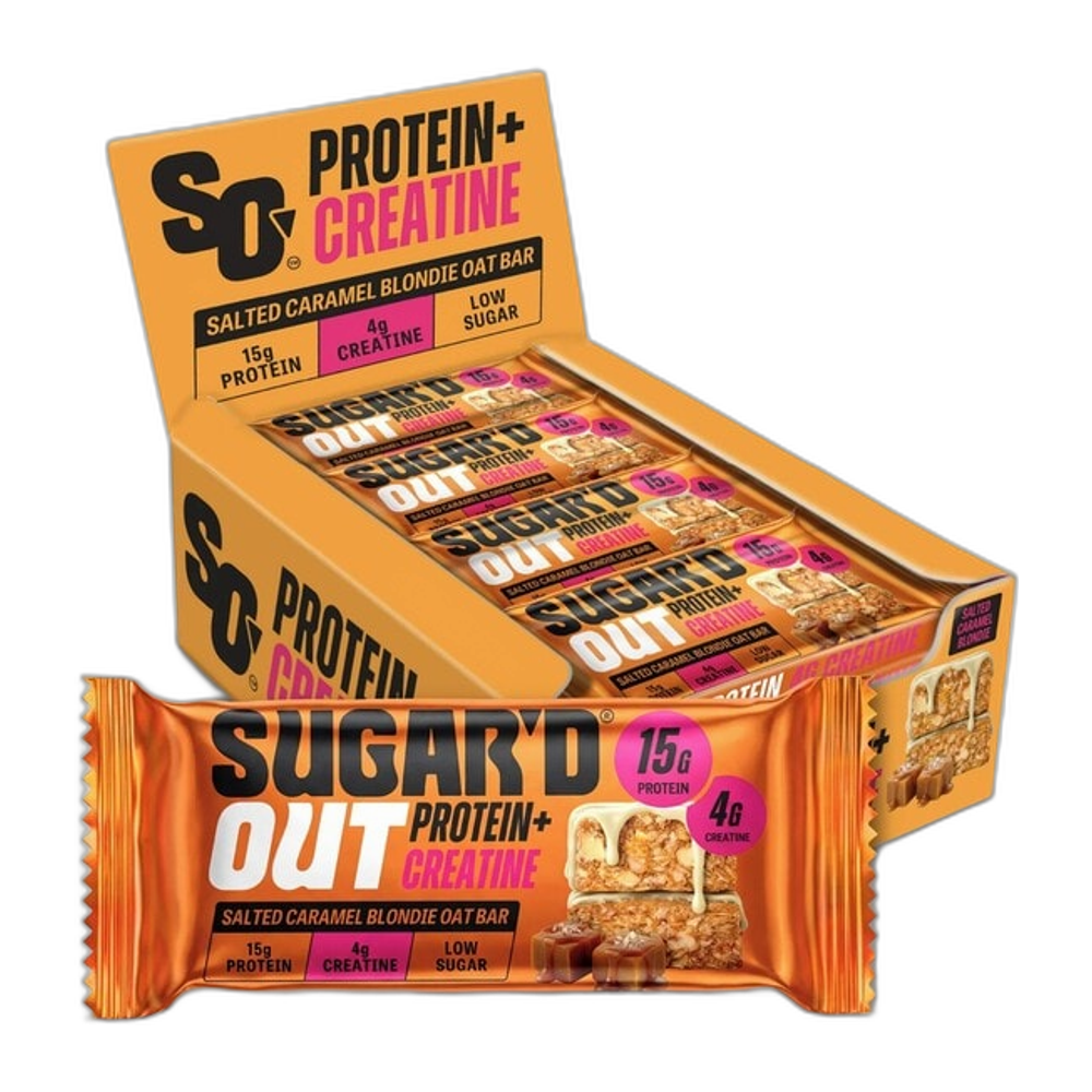 Sugar'd Out Protein + Creatine Bar, Salted Caramel Blondie - 12 x 68g