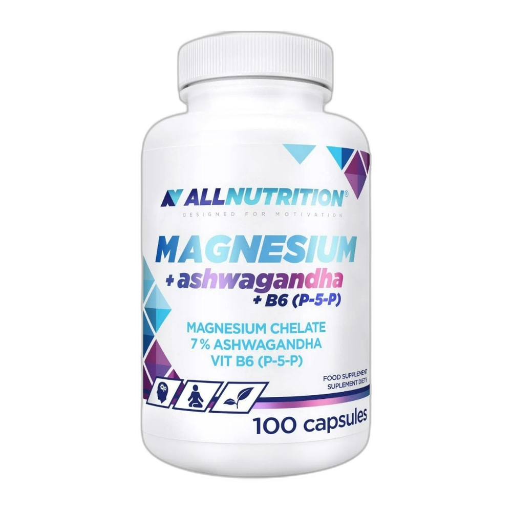Allnutrition Magnesium + Ashwagandha + B6 (P-5-P) - 100 caps
