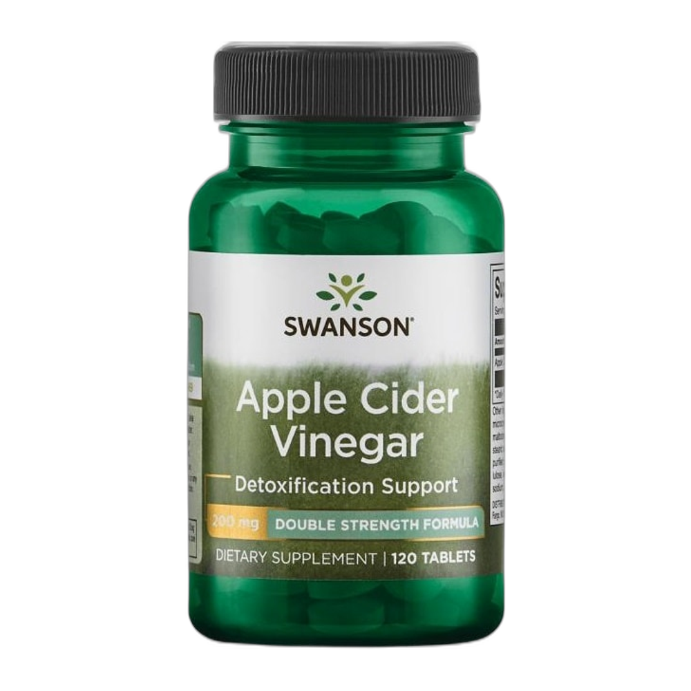 Swanson Apple Cider Vinegar, 200mg Double-Strength - 120 tablets