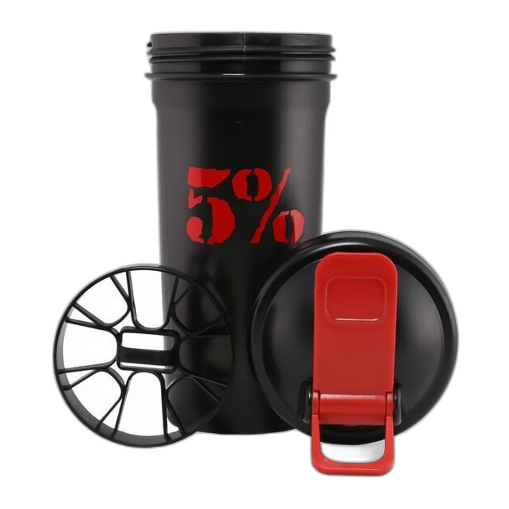 5% Nutrition 5% Shaker, Black - 600 ml.