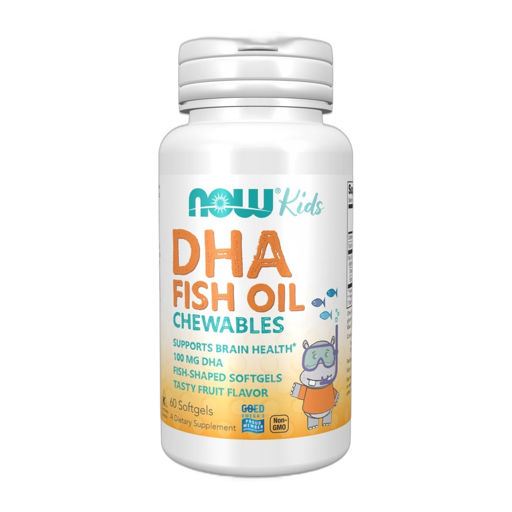NOW Foods DHA Kids Fish Oil Chewables, 100mg - 60 softgels