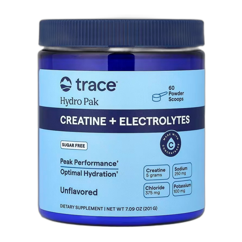 Trace Minerals Hydro Pak Creatine + Electrolytes, Unflavored - 201g