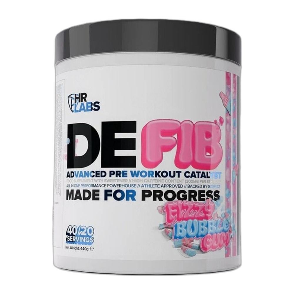 HR Labs Defib Advanced Pre Workout Catalyst, Fizzy Bubble Gum - 440g